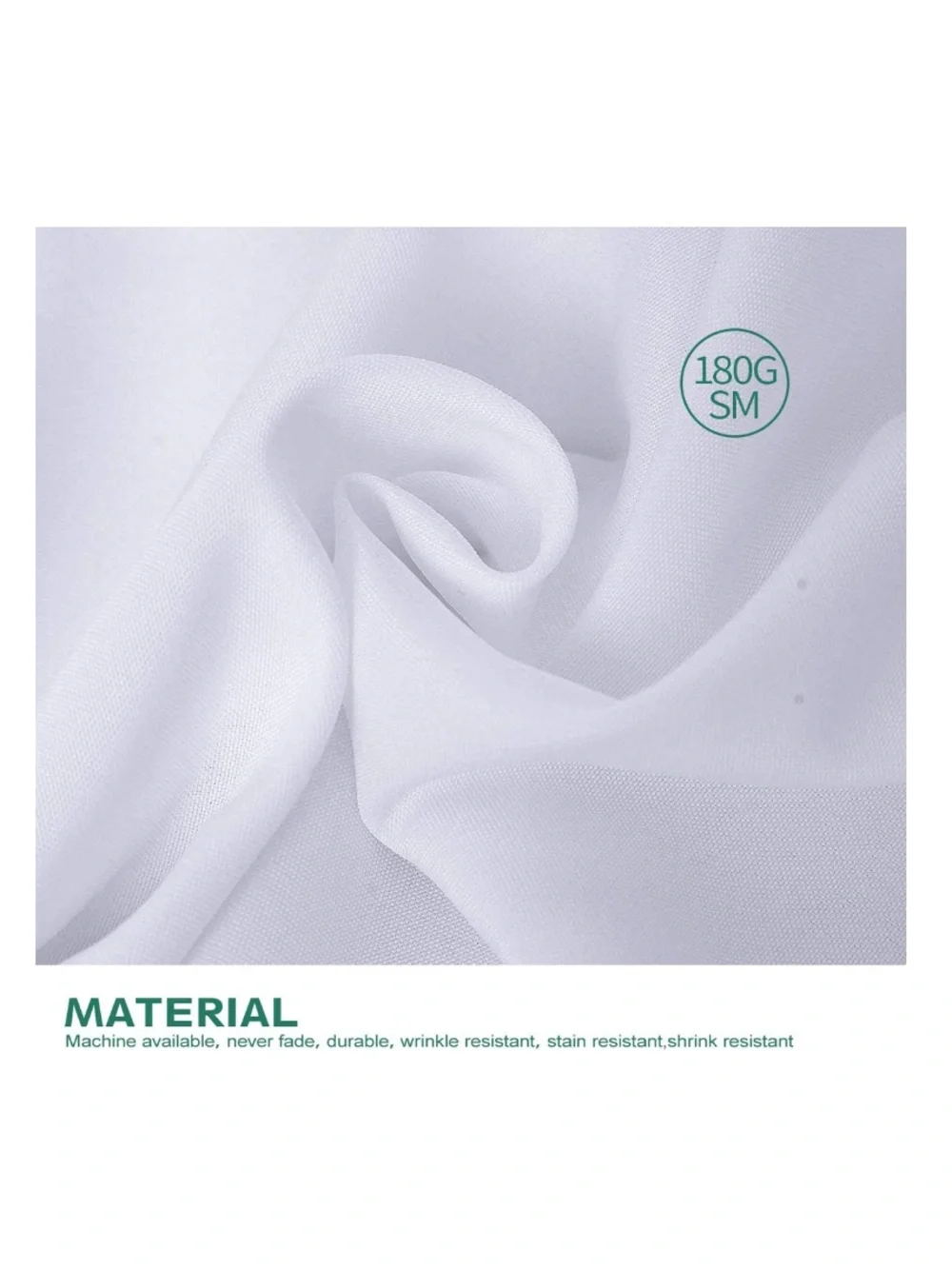 Classic Tablecloth 100% Polyester WASHABLE Wrinkle-Free 108” ROUND - WHITE